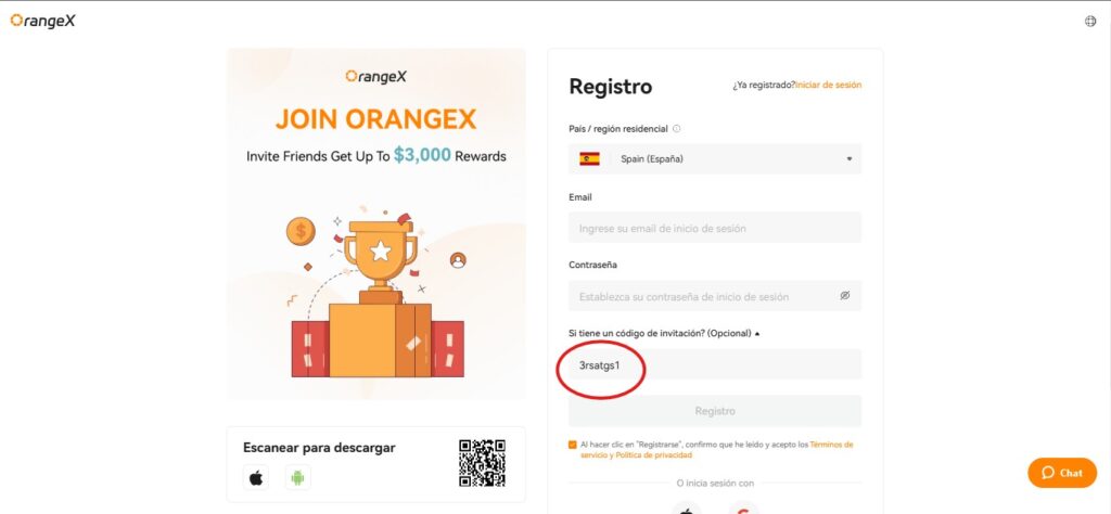OrangeX Invitation Code