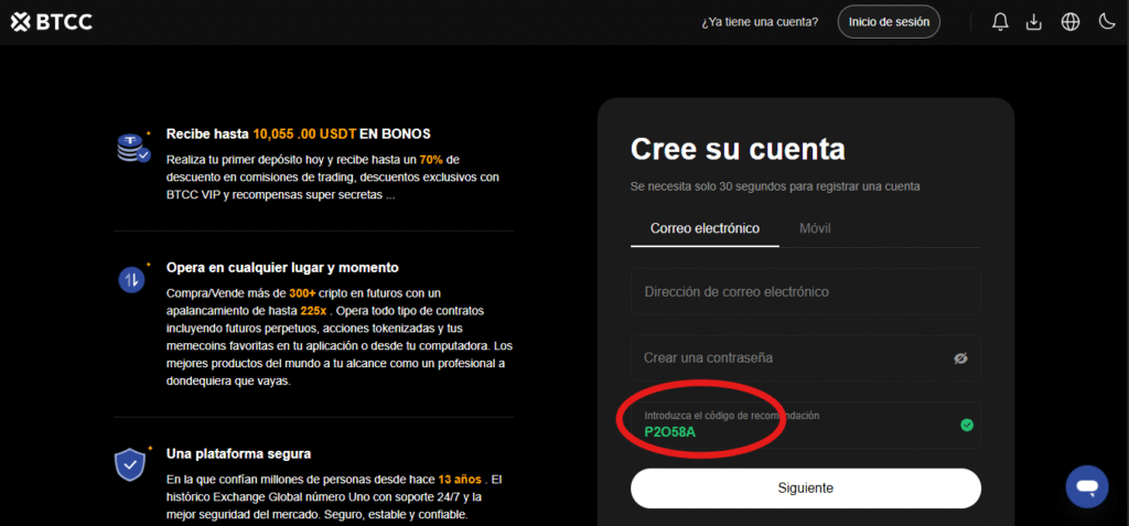 Código de referencia BTCC
