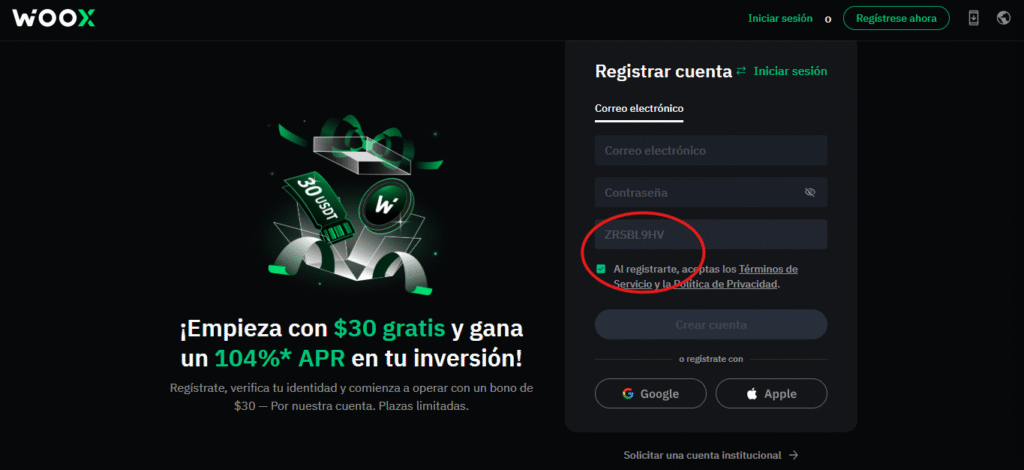 Código de referencia Woox