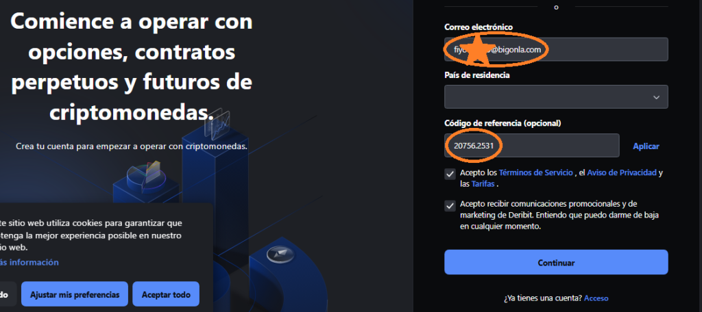 Código de Referido de Deribit