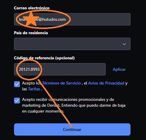 Código de Referido de Deribit