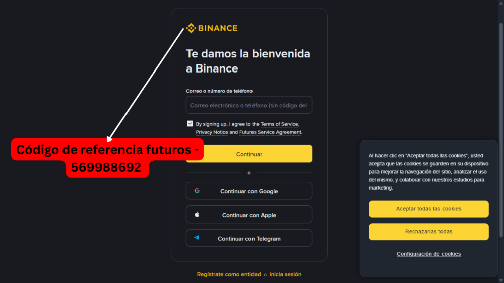 Código de referencia futuros Binance