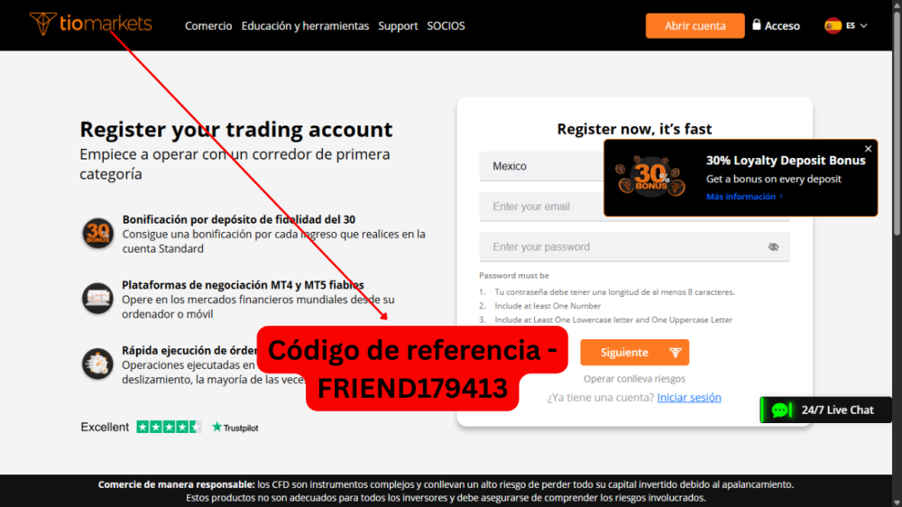 Código de Referencia Tiomarkets FRIEND179413 – Gana 100€ y 30% de Descuento