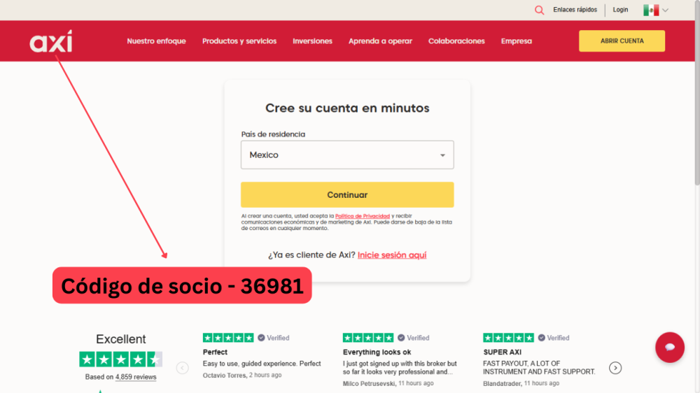Código de socio Axi [36981] – Consigue 1200€ + 25% off