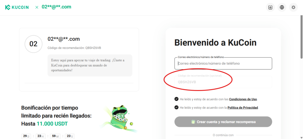 Código de referencia KUCOIN