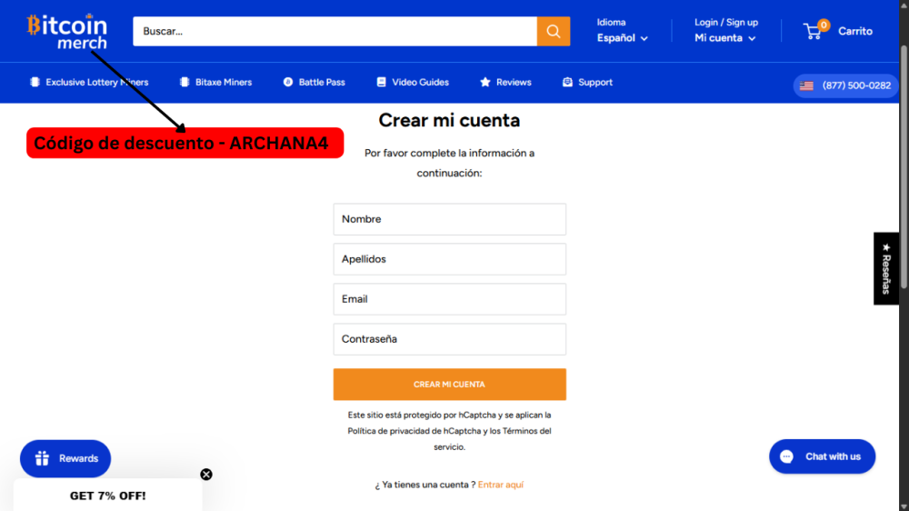Código de descuento Bitcoinmerch